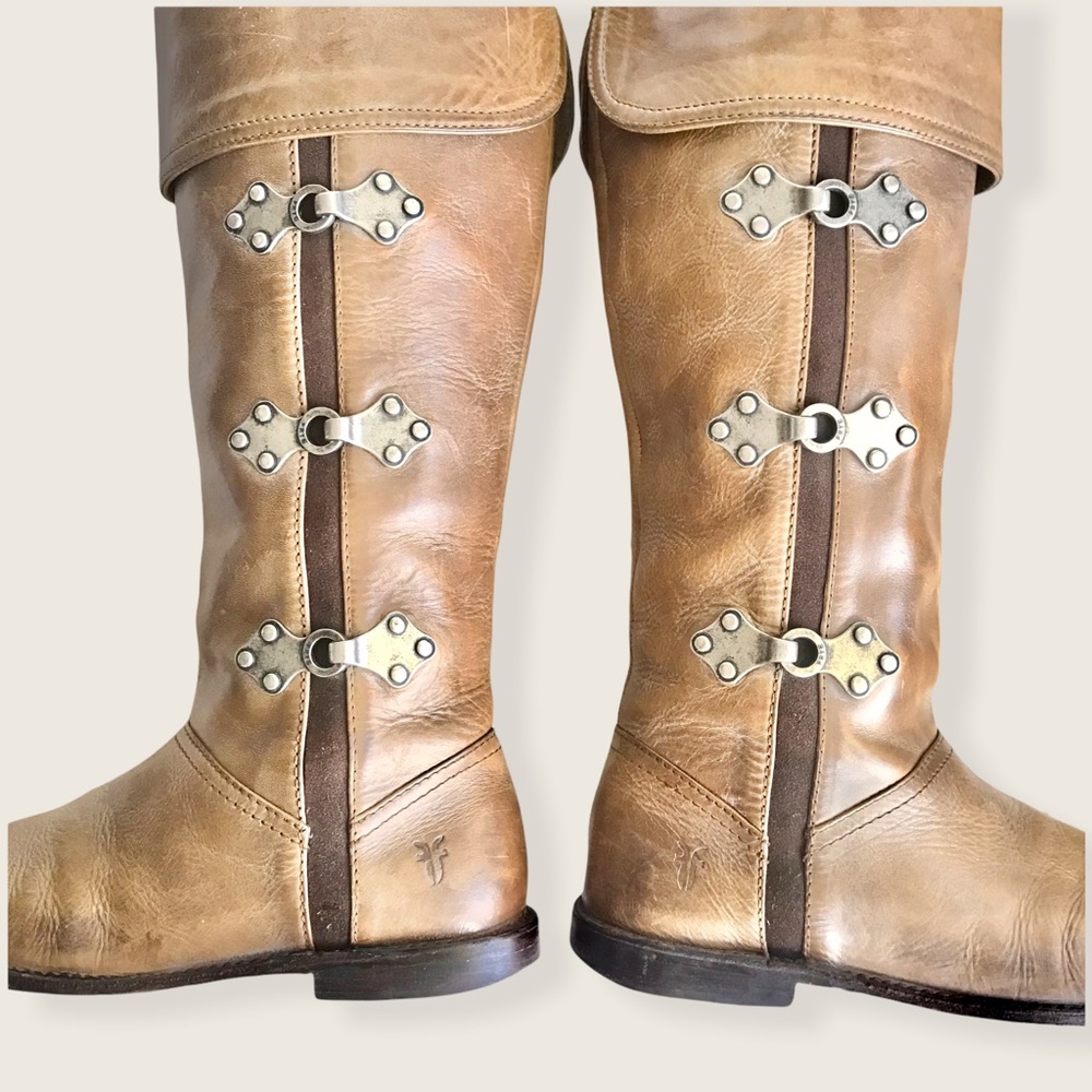 RARE Frye Paige Clovertab Vintage Leather Boots - Picture 7 of 16